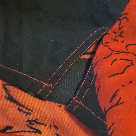 Sword Anime Dragon Cartoon Samurai Sword red Graphic Button Up 2XL - Picture 5 of 13